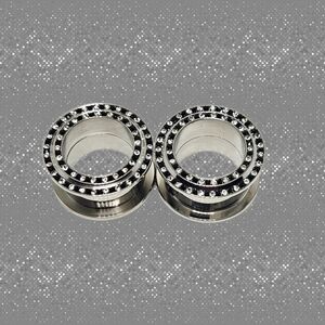 Pair of 3/4" (19mm) Crystal Bling Surgical Steel Ear Tunnels Body Jewelry